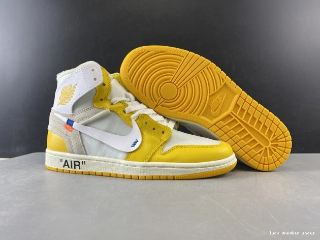 Reps LUCY NRG Off-White Dark Jordan Powder White AQ0818-149 x Yellow-Cone Air 1 0717